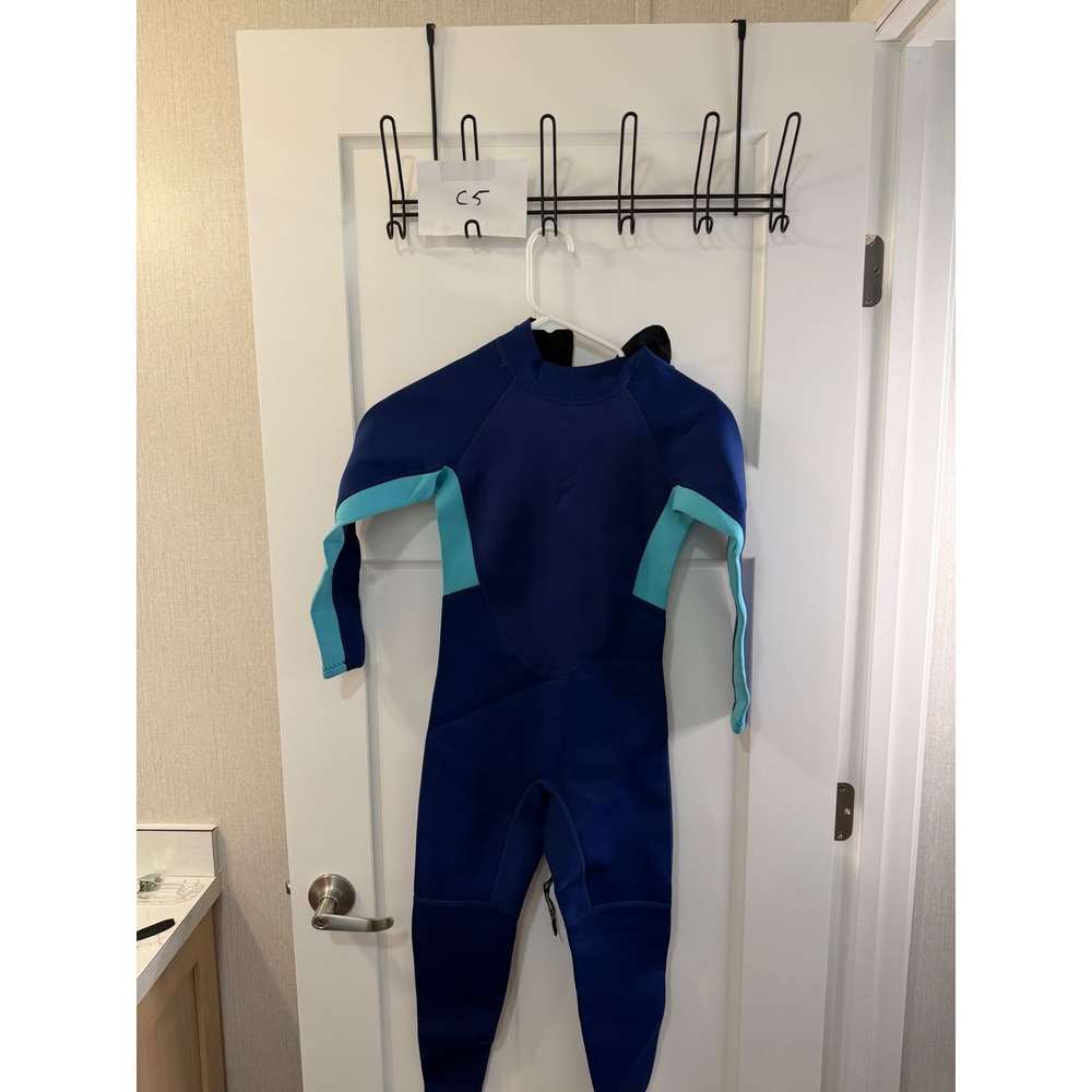 Voflw Kids Wetsuit 3mm Neoprene Full Body Diving Snorkeling Navy Blue Size 8 140
